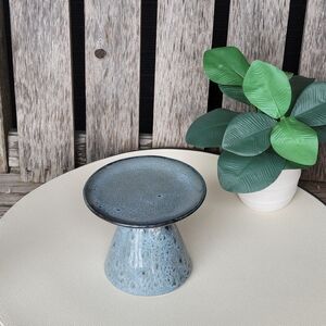 Hobby Lobby Blue Ceramic Pillar Candle Holder
